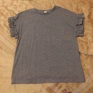 Grey Ruffle Shein T-Shirt XS/S/Teen